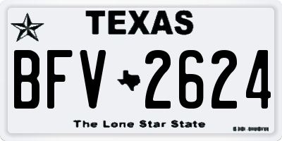 TX license plate BFV2624