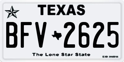 TX license plate BFV2625