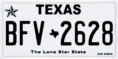TX license plate BFV2628