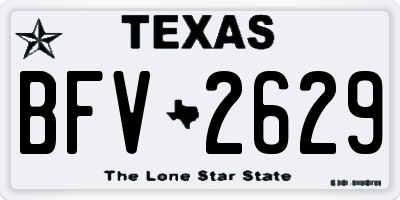 TX license plate BFV2629