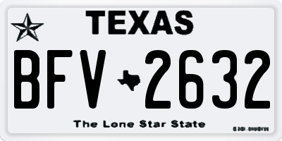 TX license plate BFV2632
