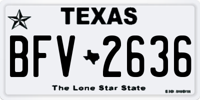 TX license plate BFV2636