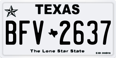 TX license plate BFV2637