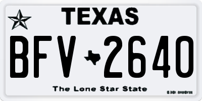 TX license plate BFV2640