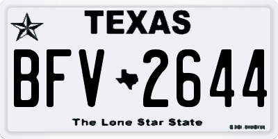 TX license plate BFV2644