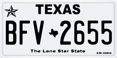 TX license plate BFV2655
