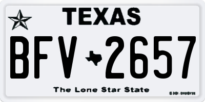 TX license plate BFV2657