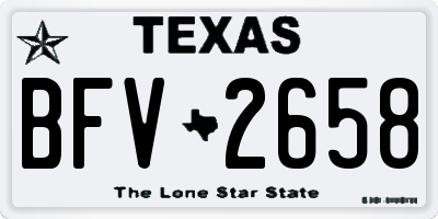 TX license plate BFV2658