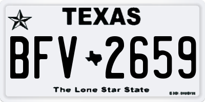 TX license plate BFV2659