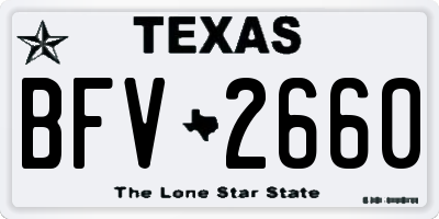 TX license plate BFV2660