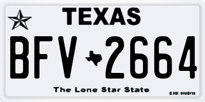 TX license plate BFV2664