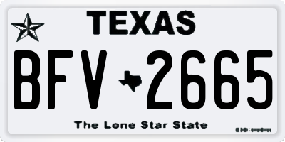 TX license plate BFV2665
