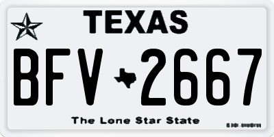 TX license plate BFV2667