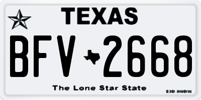 TX license plate BFV2668