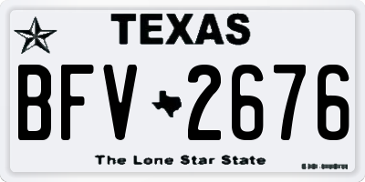 TX license plate BFV2676