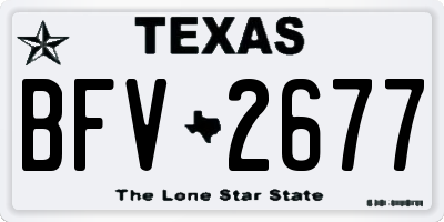 TX license plate BFV2677