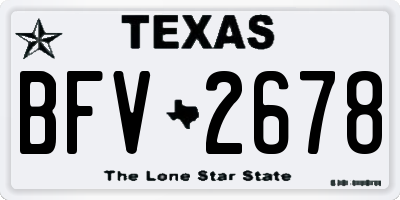 TX license plate BFV2678