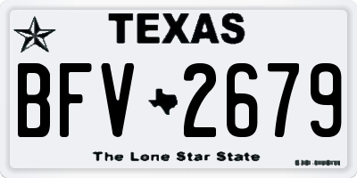 TX license plate BFV2679