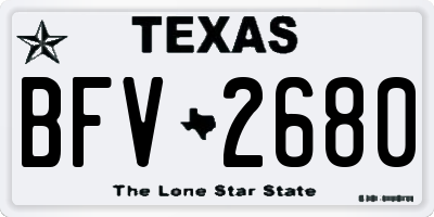 TX license plate BFV2680