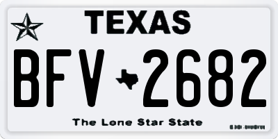 TX license plate BFV2682