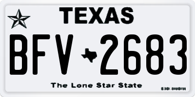 TX license plate BFV2683