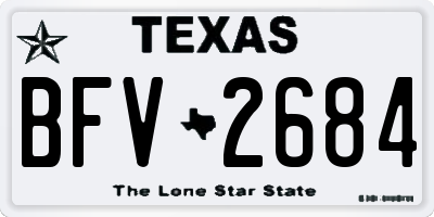 TX license plate BFV2684