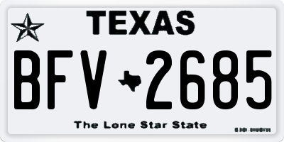 TX license plate BFV2685