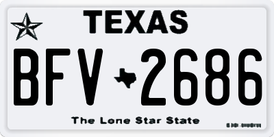 TX license plate BFV2686