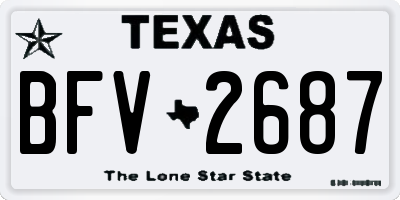 TX license plate BFV2687