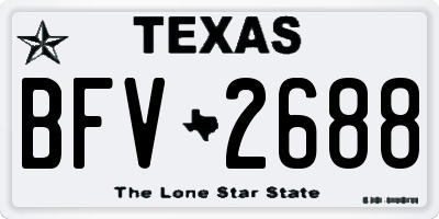 TX license plate BFV2688