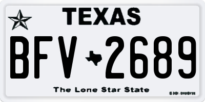 TX license plate BFV2689