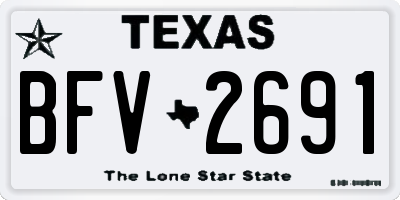 TX license plate BFV2691