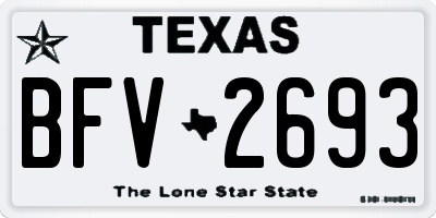 TX license plate BFV2693
