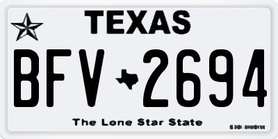 TX license plate BFV2694
