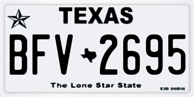 TX license plate BFV2695