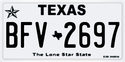 TX license plate BFV2697