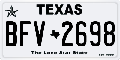 TX license plate BFV2698