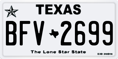 TX license plate BFV2699