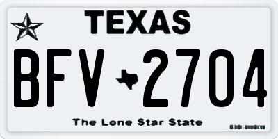 TX license plate BFV2704