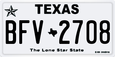 TX license plate BFV2708