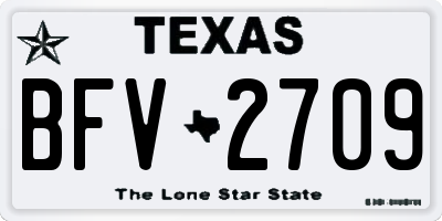TX license plate BFV2709