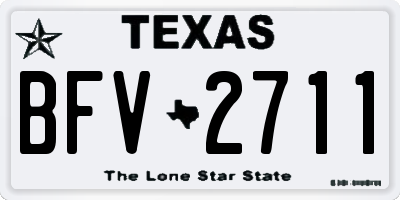 TX license plate BFV2711