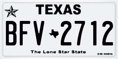 TX license plate BFV2712