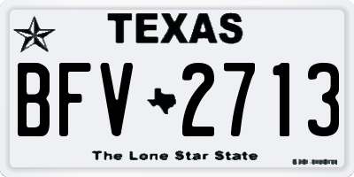 TX license plate BFV2713
