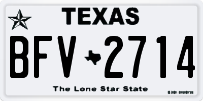 TX license plate BFV2714