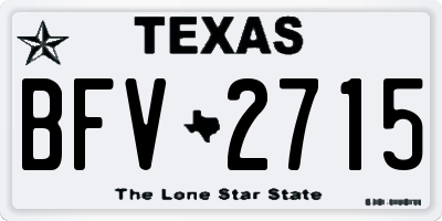 TX license plate BFV2715