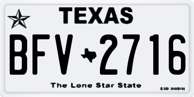 TX license plate BFV2716