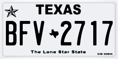 TX license plate BFV2717