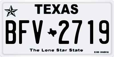 TX license plate BFV2719