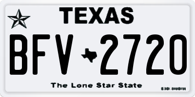TX license plate BFV2720